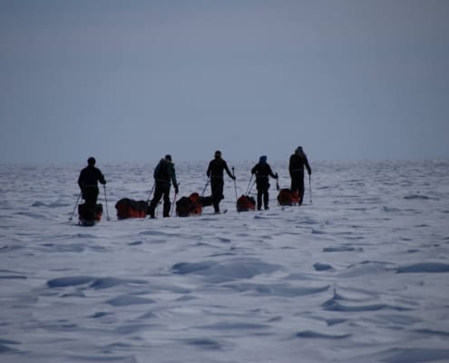Groep tijdens een expeditie op Groenland