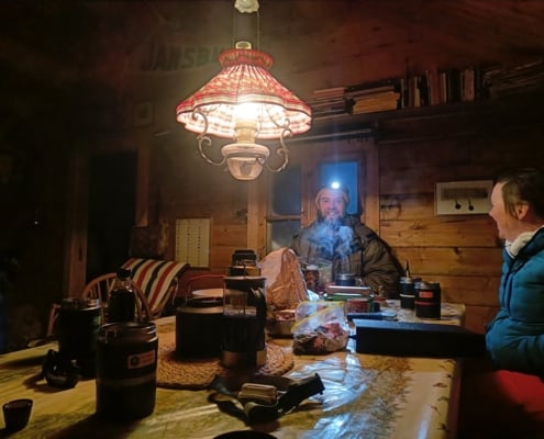 Break in the Jansbu Hut During the Heroes of Telemark Trek in Norway