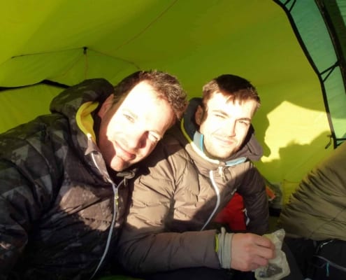 Remco Geerdink en Luuk in de tent