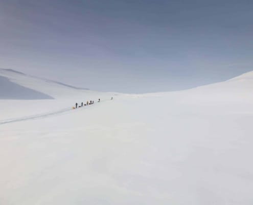 Kungsleden trail in de winter in Zweden